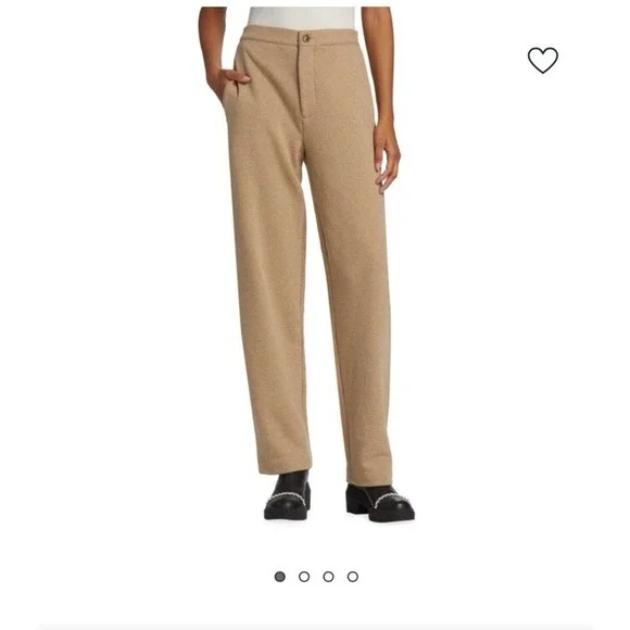 Vince Women's Tan Polyester Pants Size M Classic Straight Leg Trousers 0052 - Picture 1 of 5